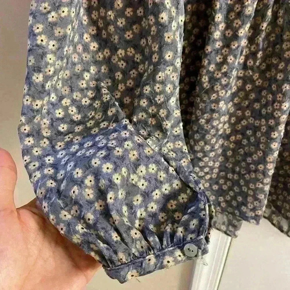 Zara Trafaluc Collection Floral Long Sleeve Blouse Medium - Picture 3 of 8